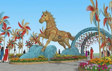 Thiết kế và thi công đường hoa Tết Bính Ngọ 2026 sáng tạo, ấn tượng