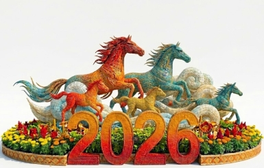 Thi công mô hình linh vật 2026 cho sự kiện đường hoa Tết chuyên nghiệp