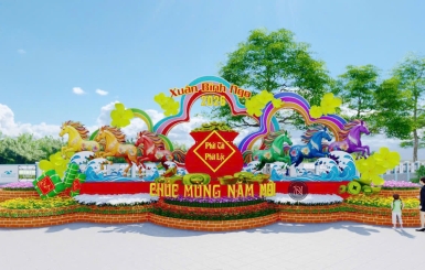 Dịch vụ thi công đường hoa Tết 2026 trọn gói cho doanh nghiệp