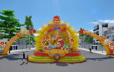 Thi công đường hoa Tết trọn giói, giá rẻ tại TPHCM