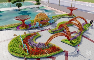 Thiết kế thi công đường hoa: Tạo nên không gian thơ mộng, rực rỡ