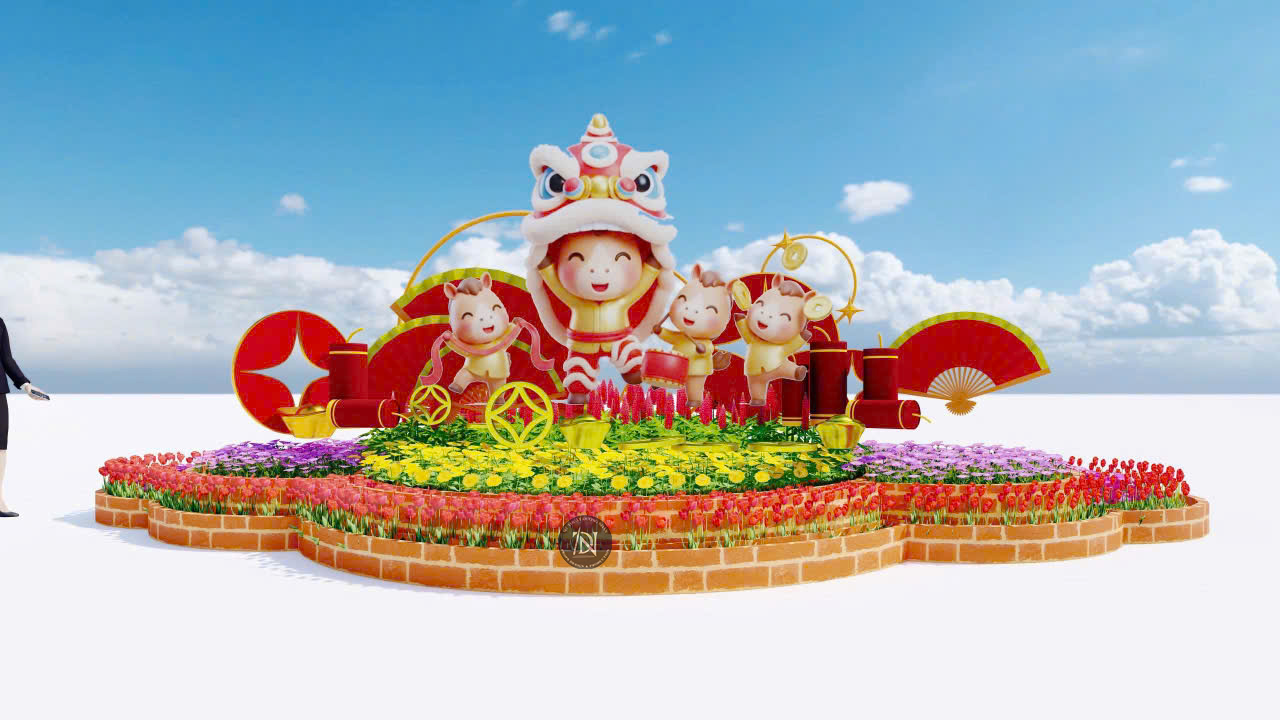 Thiết kế thi công đường hoa tết 2026